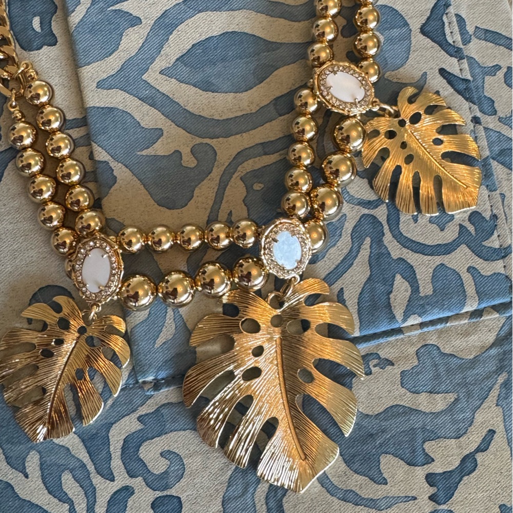 Lilly Pulitzer Gold Leaf Necklace